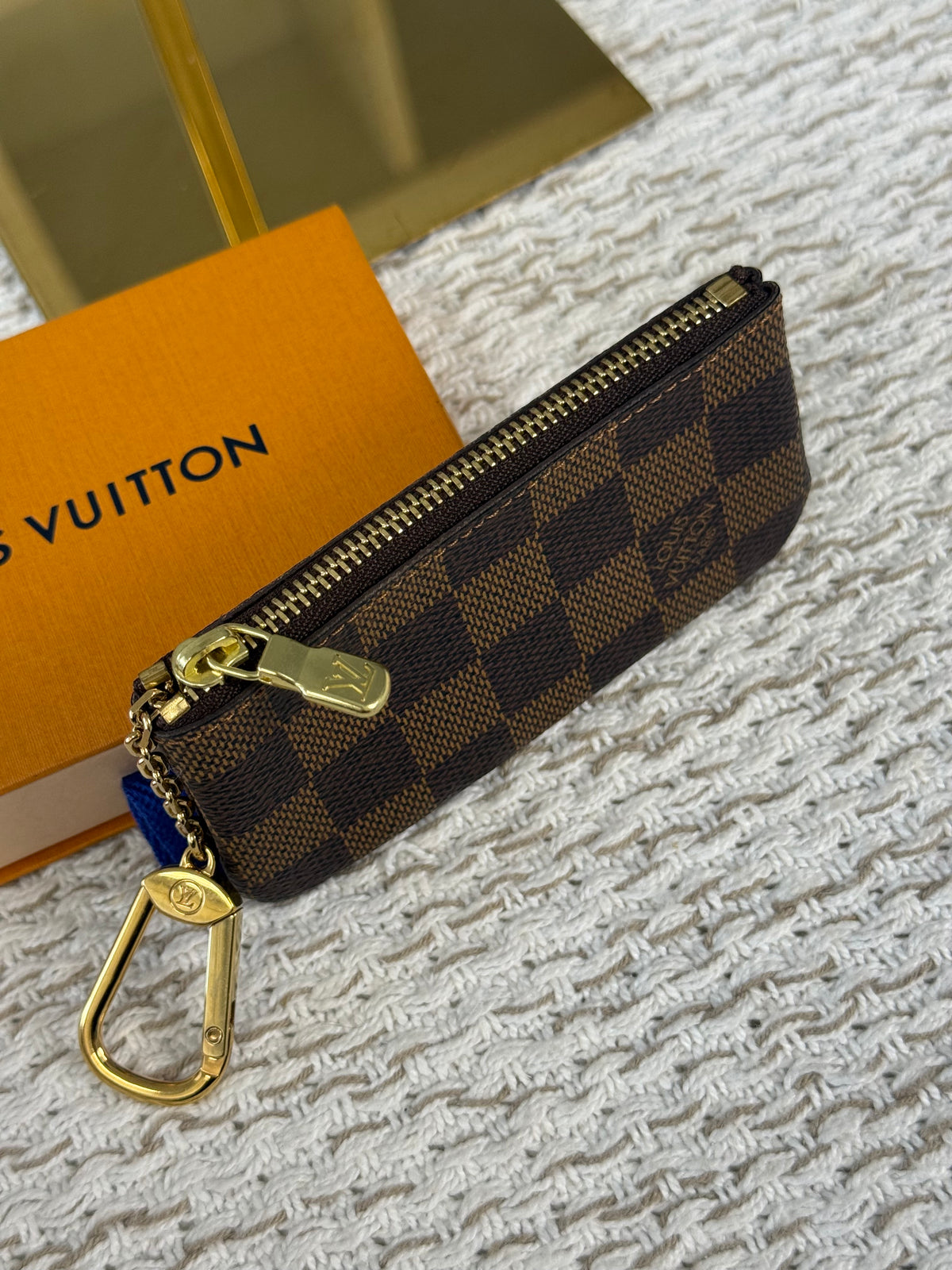 Damier Ebene Key Pouch Brown