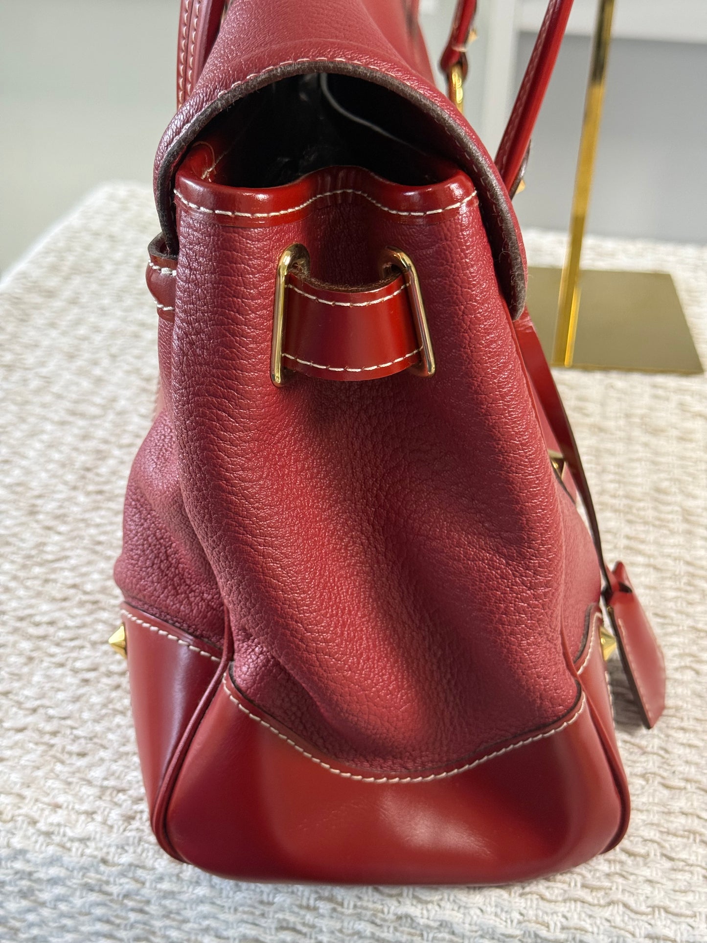LOUIS VUITTON RED SUHALI LEATHER L’ABSOLU DE VOYAGE BAG