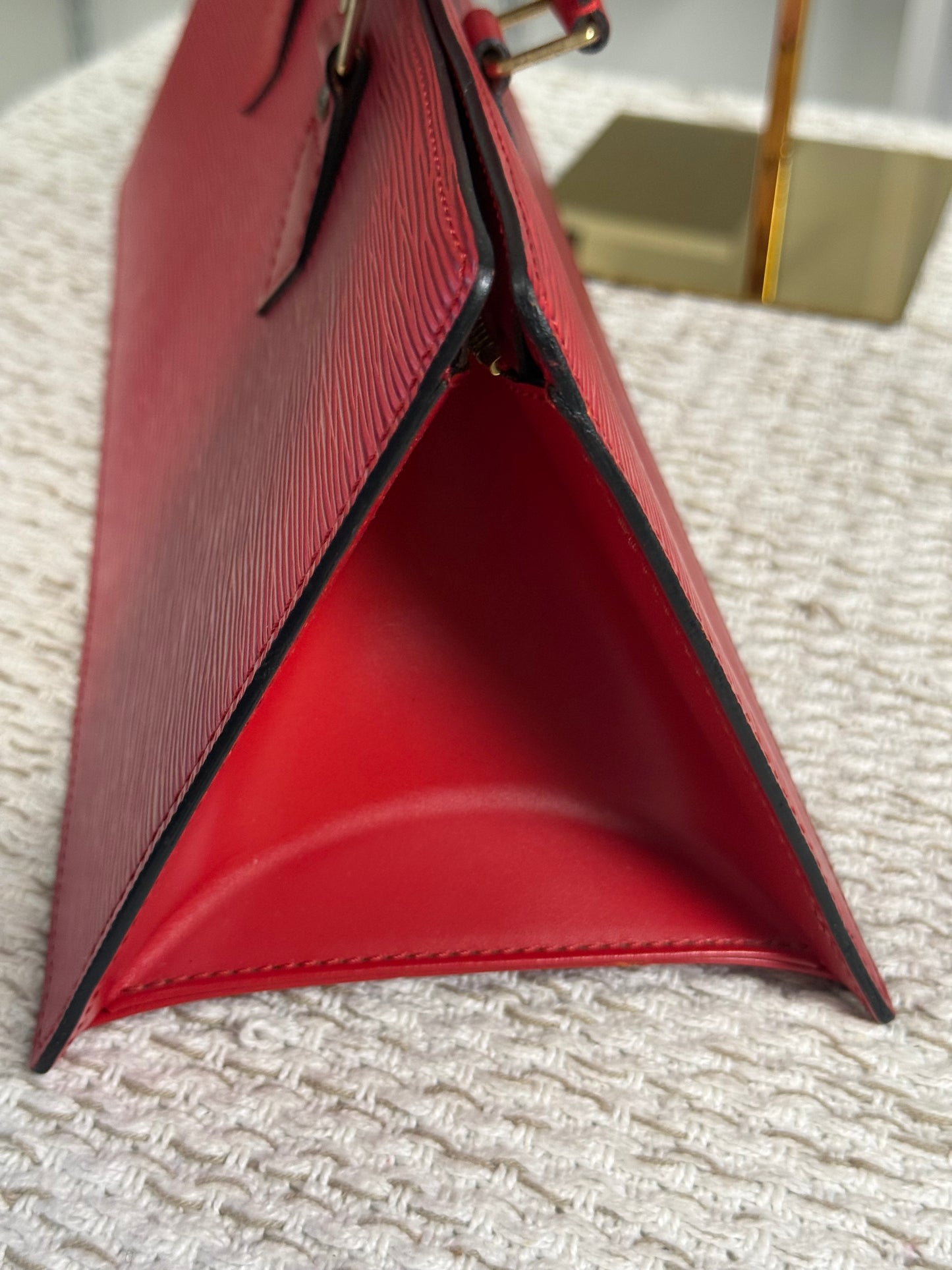 LOUIS VUITTON RED EPI LEATHER SAC TRIANGLE BAG