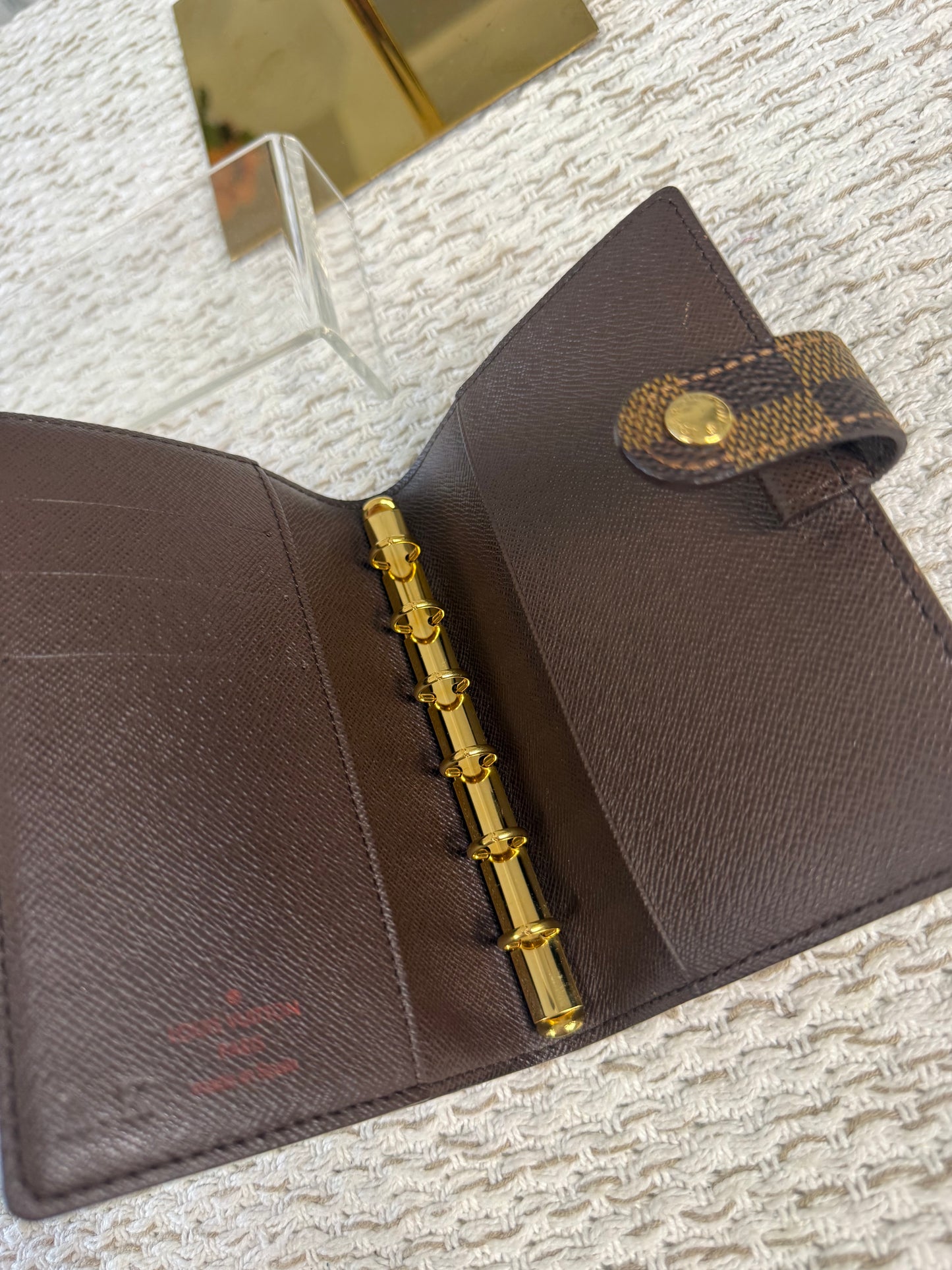 LOUIS VUITTON AGENDA PM DAMIER EBÈNE PLANNER COVER BROWN