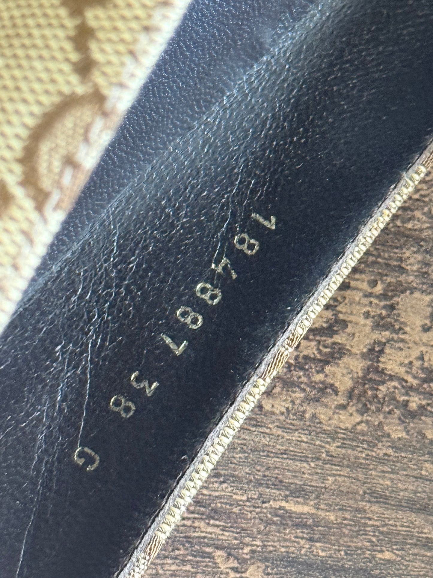 GUCCI Beige/Ebony GG Monogram Fabric Ballerina Flats Size 38