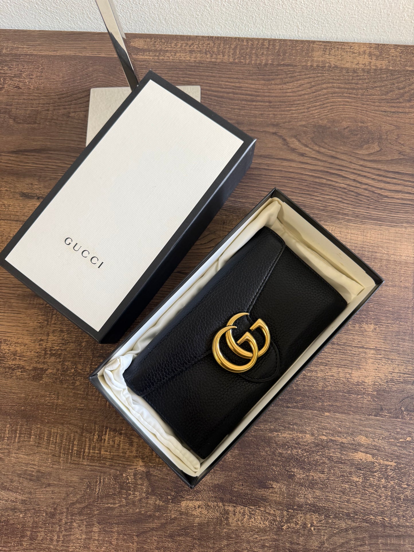 GUCCI MARMONT BLACK LONG WALLET