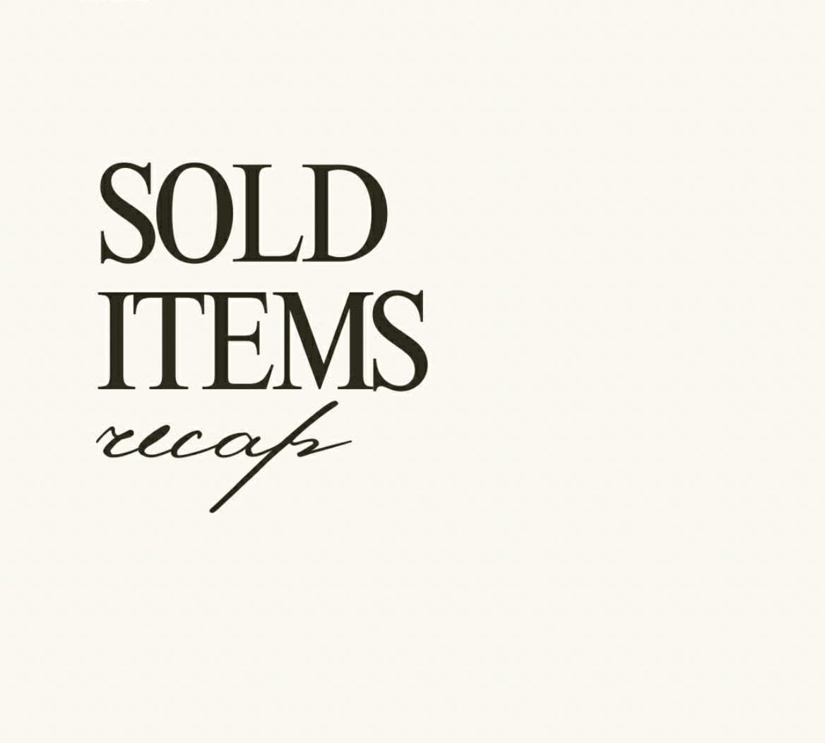 SOLD ITEMS