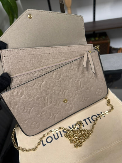 Louis Vuitton Pochette Félicie Monogram Empreinte Tourterelle Empreinte