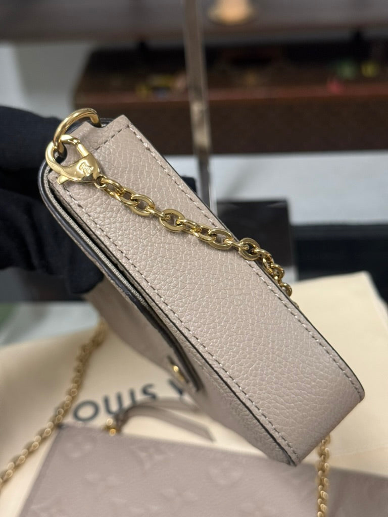 Louis Vuitton Pochette Félicie Monogram Empreinte Tourterelle Empreinte