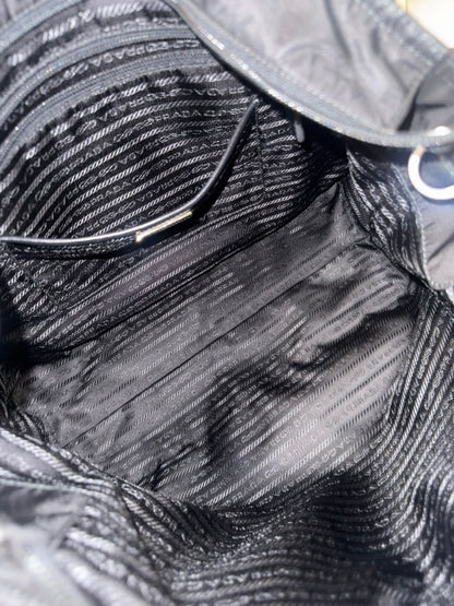 Prada Black Nylon Large Two-Way Handbag and Shoulder Bag