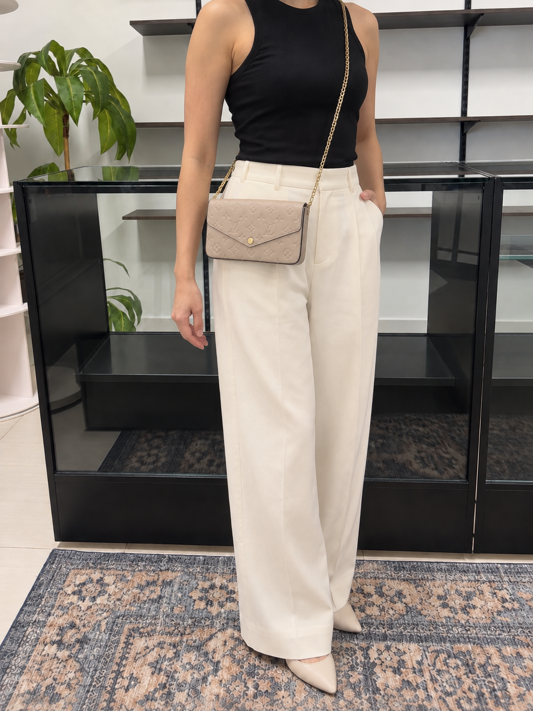 Louis Vuitton Pochette Félicie Monogram Empreinte Tourterelle Empreinte