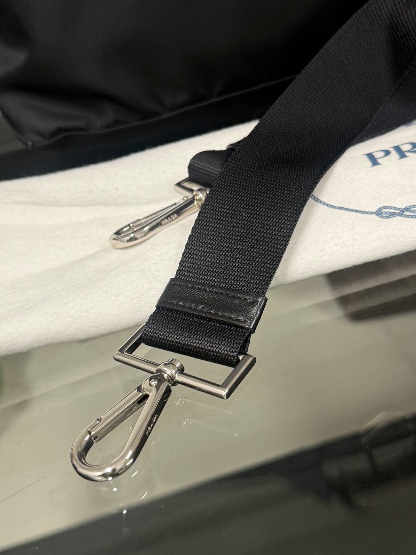 Prada Black Nylon Large Two-Way Handbag and Shoulder Bag