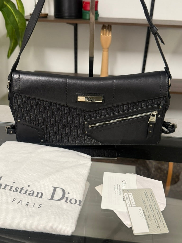 Christian Dior Street Chic Trotter Shoulder Bag in Black
