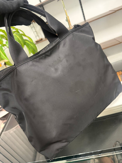 Prada Black Nylon Large Two-Way Handbag and Shoulder Bag