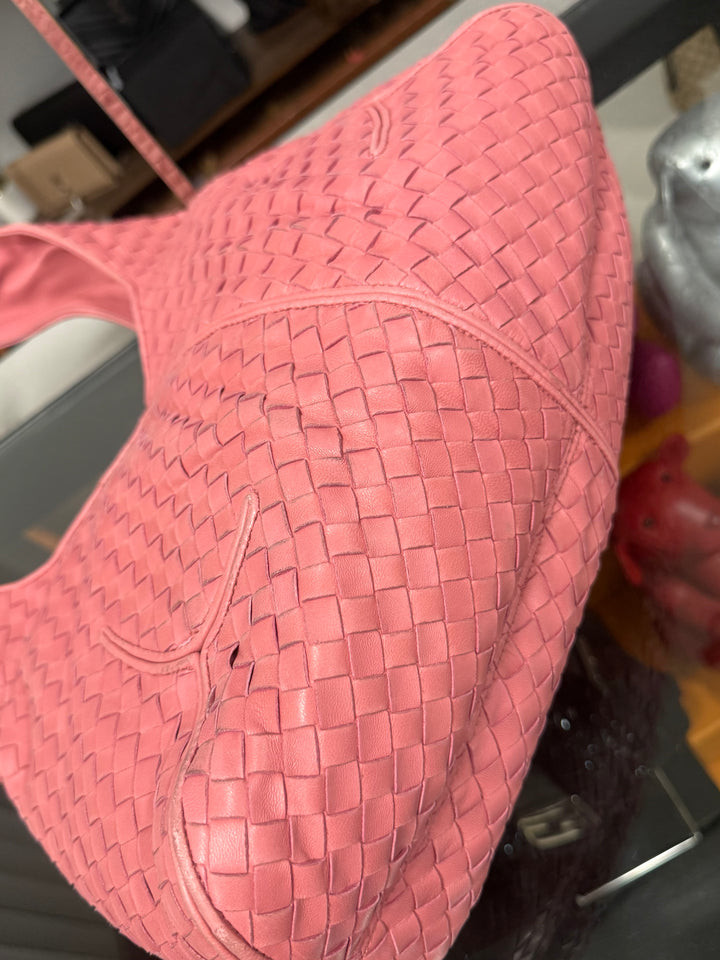 Intrecciato Ball Hobo Nappa Leather Pink Shoulder Bag