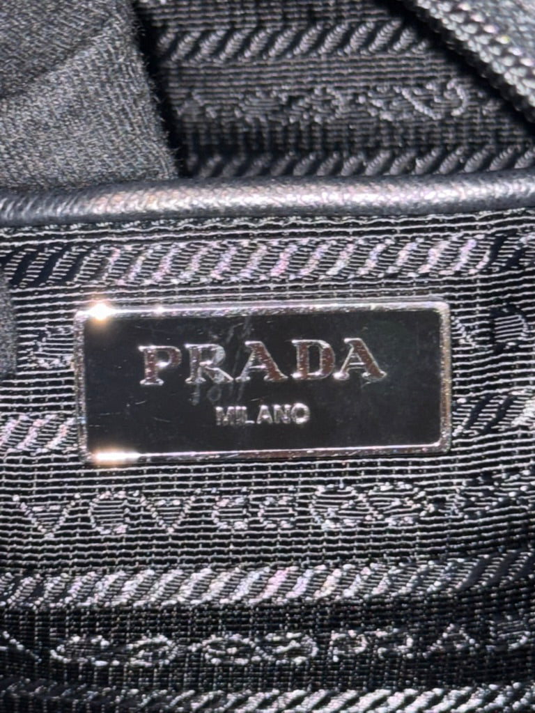 Prada Black Nylon Large Two-Way Handbag and Shoulder Bag