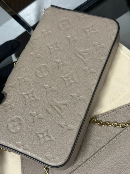 Louis Vuitton Pochette Félicie Monogram Empreinte Tourterelle Empreinte