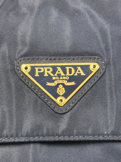 Vintage 1995 Prada Tessuto Catena Navy Blue Nylon Chain Shoulder Bag 240-9