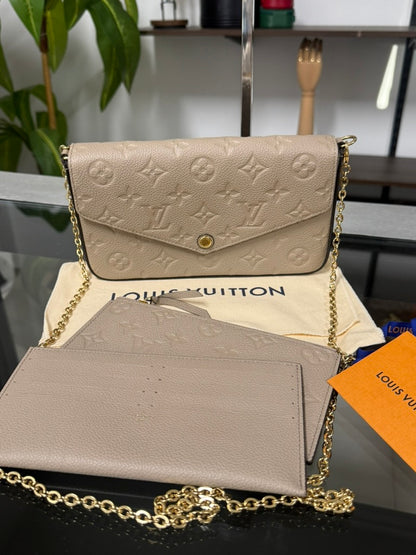 Louis Vuitton Pochette Félicie Monogram Empreinte Tourterelle Empreinte