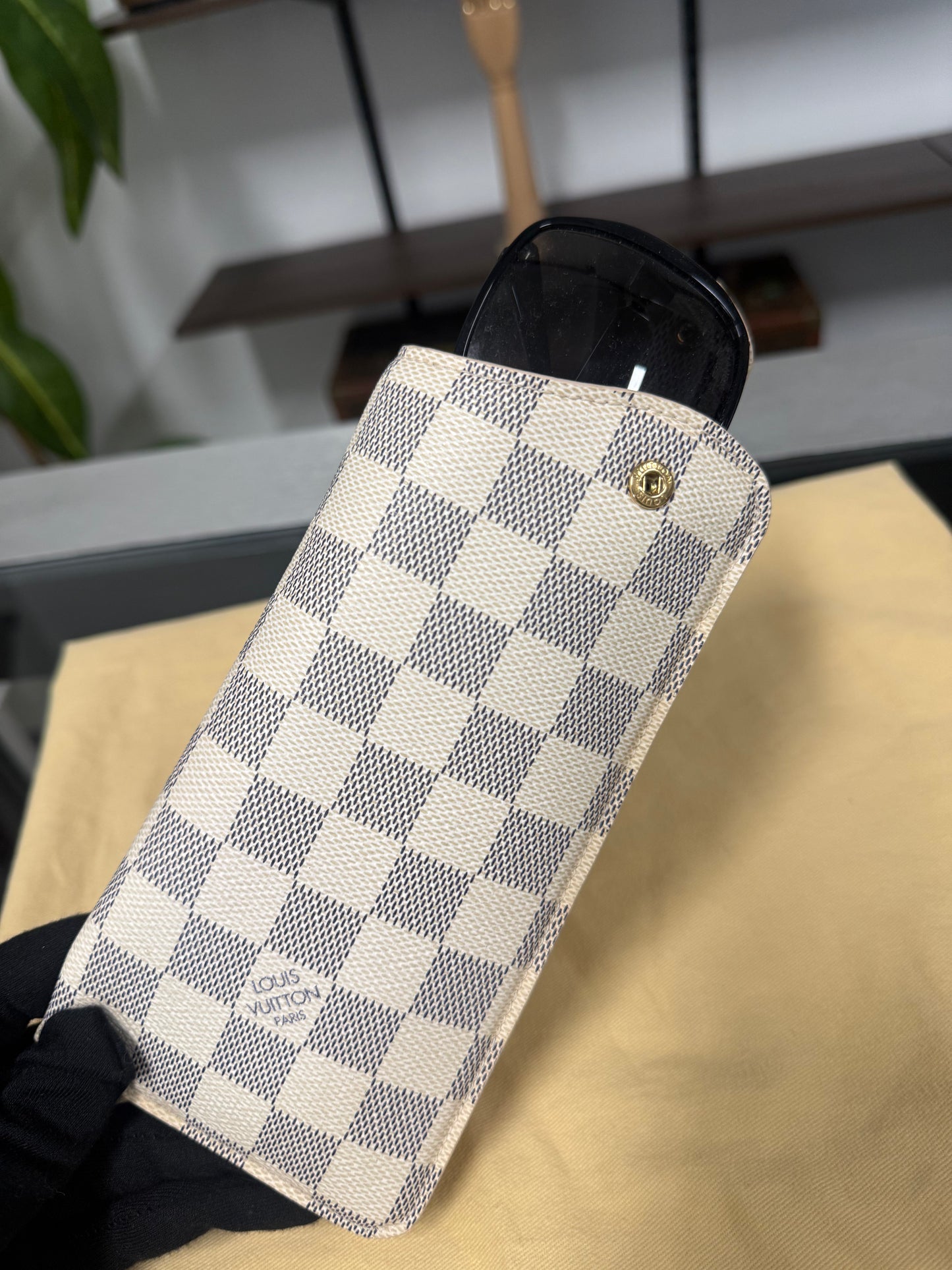 Louis Vuitton Étui Lunettes MM Damier Azur Sunglasses and Eyeglasses Case N60025
