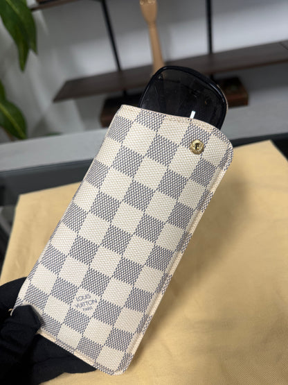 Louis Vuitton Étui Lunettes MM Damier Azur Sunglasses and Eyeglasses Case N60025