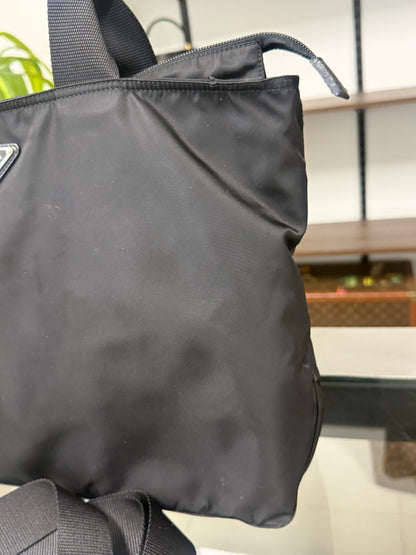 Prada Black Nylon Large Two-Way Handbag and Shoulder Bag