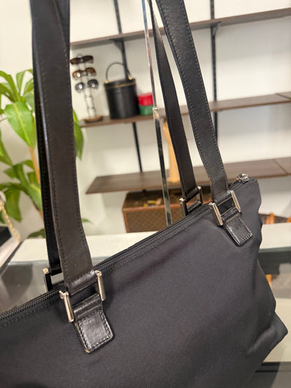 Gucci Black Nylon and Leather Shoulder Bag