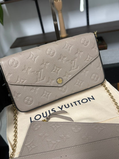 Louis Vuitton Pochette Félicie Monogram Empreinte Tourterelle Empreinte