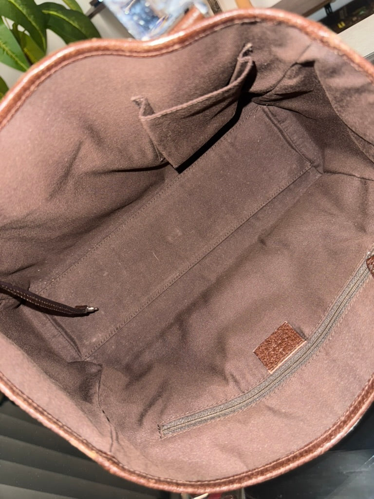 Gucci Beige and Ebony Signature GG Canvas Tote Bag