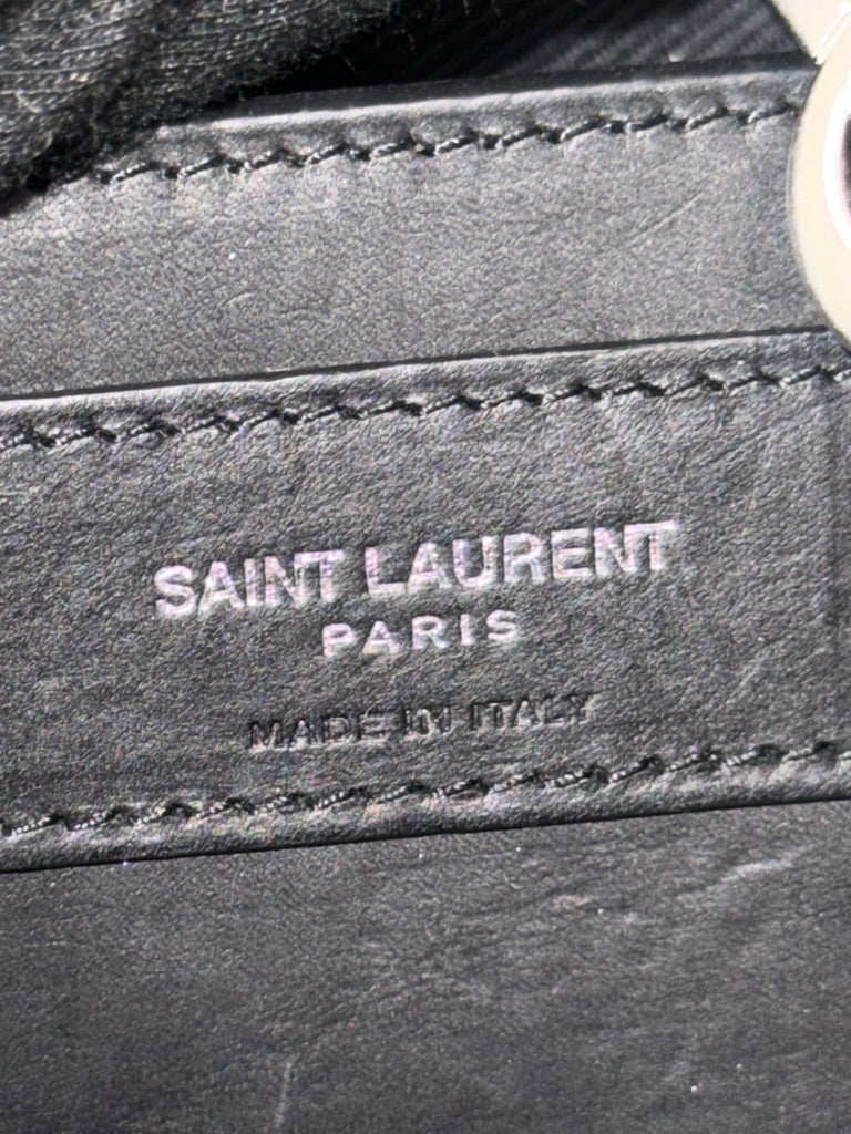 Saint Laurent Paris Baby Cabas Black Raffia and Leather Top Handle Bag 424868 YSL