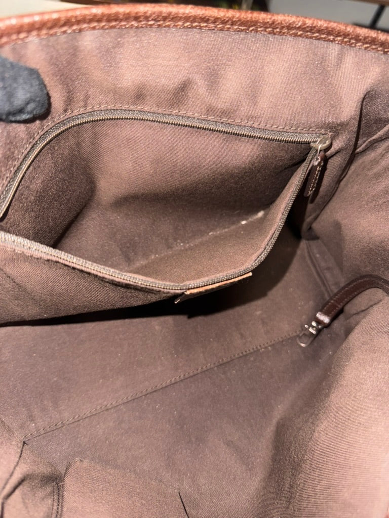 Gucci Beige and Ebony Signature GG Canvas Tote Bag