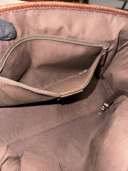 Gucci Beige and Ebony Signature GG Canvas Tote Bag