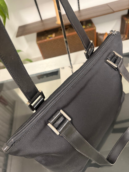 Gucci Black Nylon and Leather Shoulder Bag