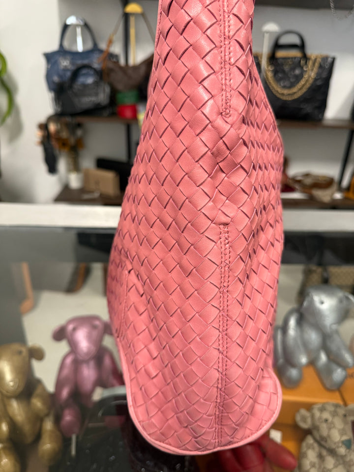 Intrecciato Ball Hobo Nappa Leather Pink Shoulder Bag