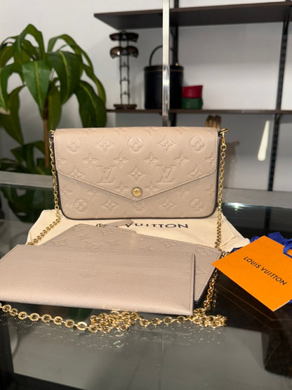 Louis Vuitton Pochette Félicie Monogram Empreinte Tourterelle Empreinte