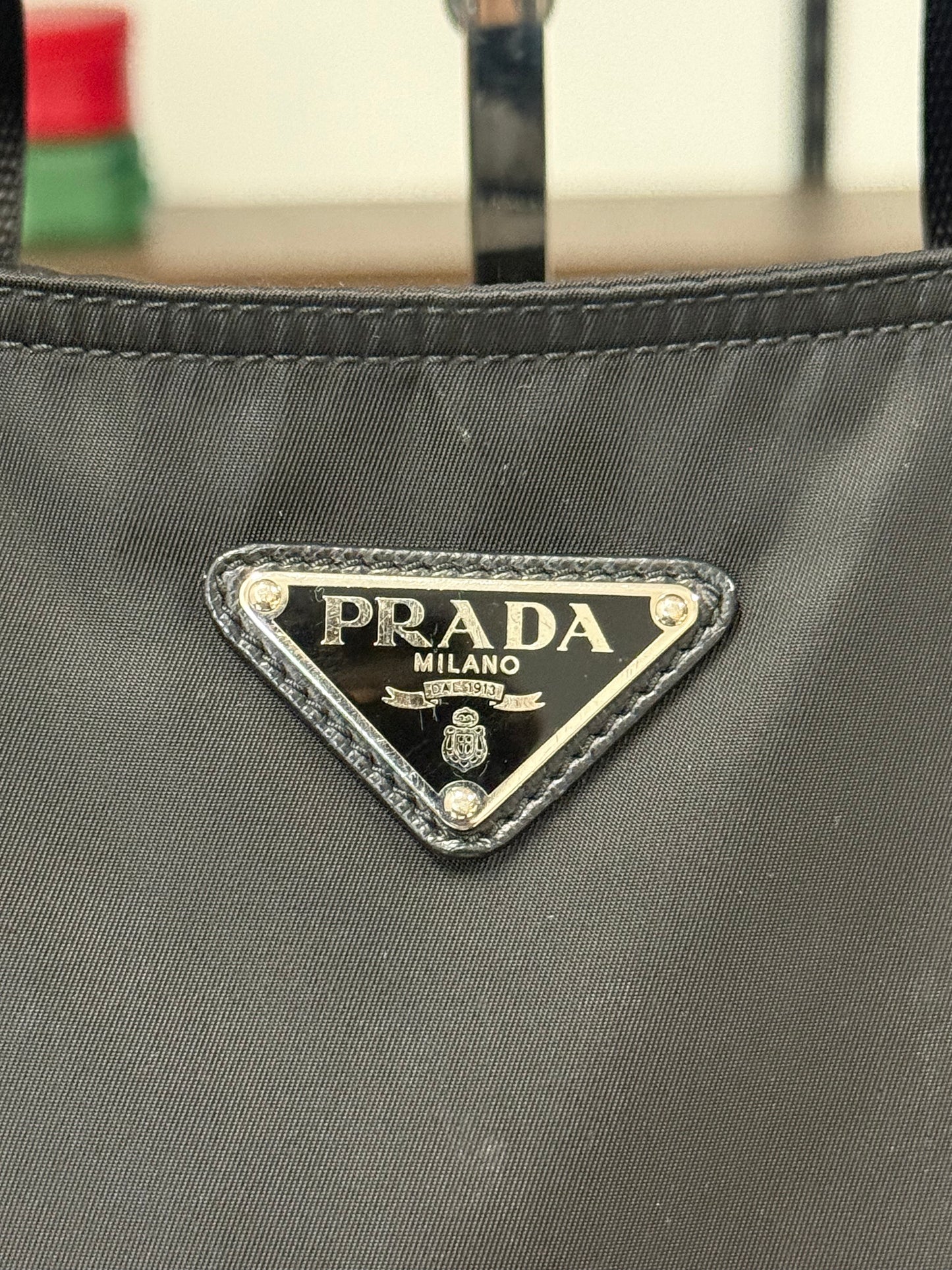 Prada Black Nylon Large Two-Way Handbag and Shoulder Bag