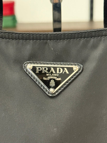 Prada Black Nylon Large Two-Way Handbag and Shoulder Bag