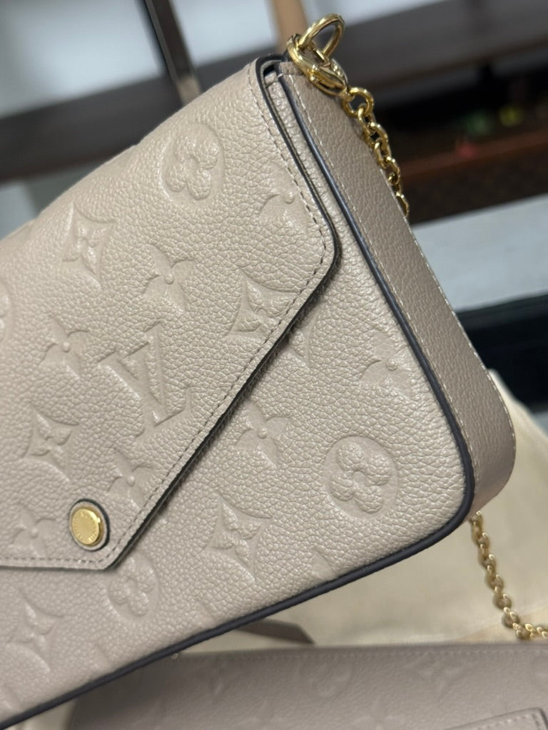 Louis Vuitton Pochette Félicie Monogram Empreinte Tourterelle Empreinte