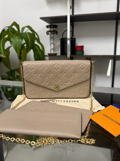 Louis Vuitton Pochette Félicie Monogram Empreinte Tourterelle Empreinte