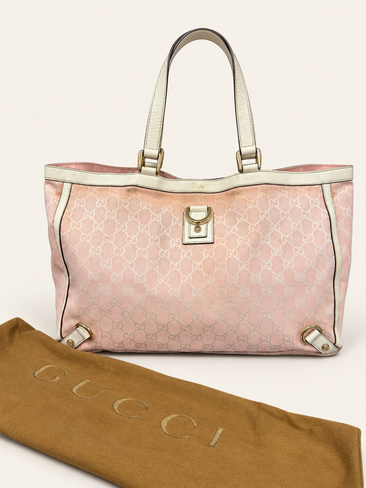 Abbey Tote Bag 141472 in Pink GG Jacquard