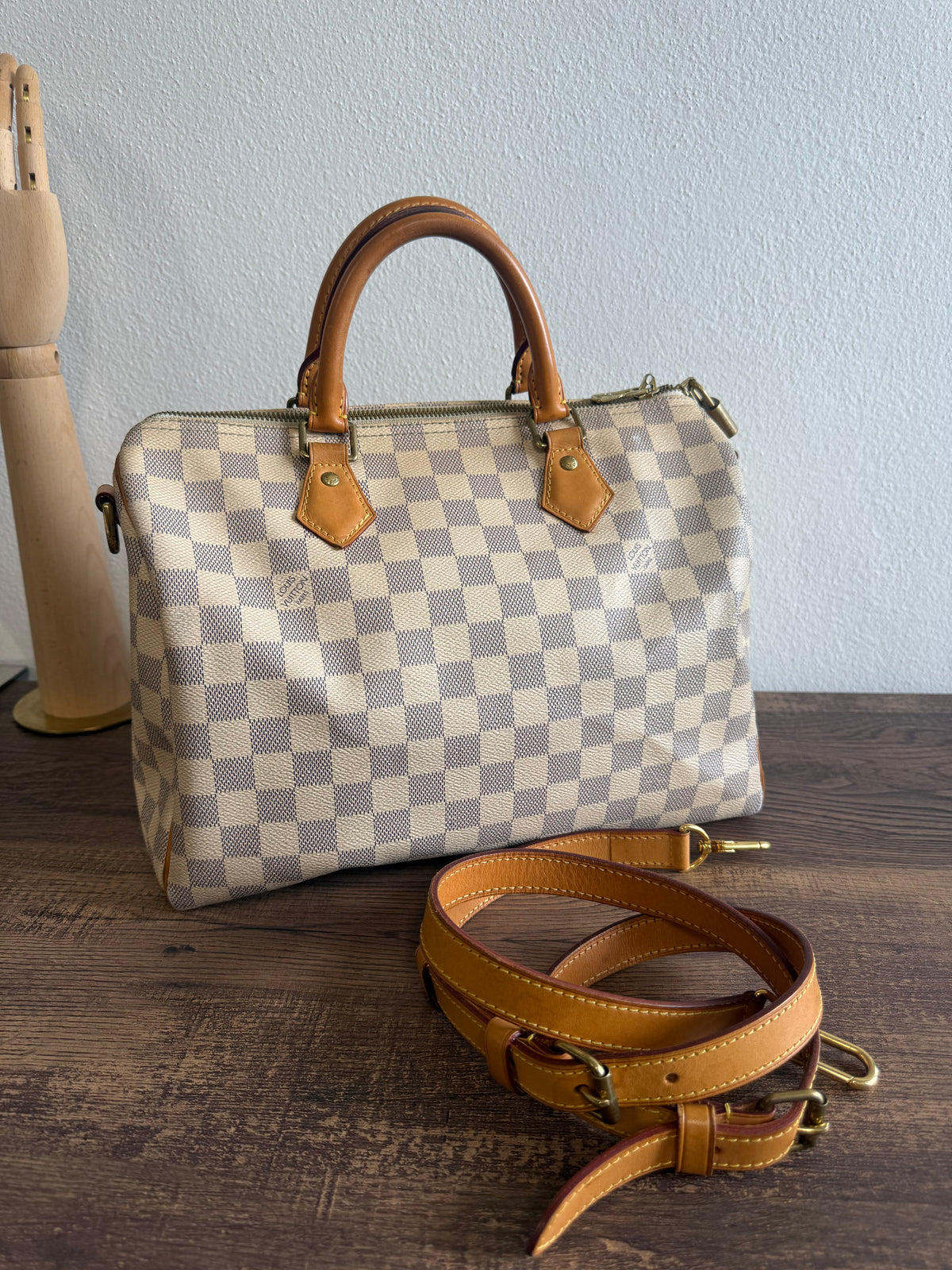 Louis Vuitton Speedy Bandoulière 30 in Damier Azur N41373