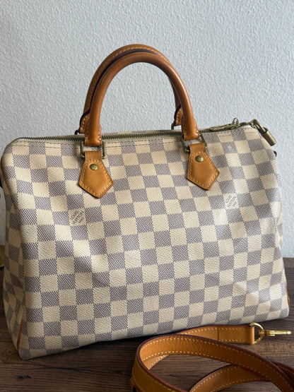 Louis Vuitton Speedy Bandoulière 30 in Damier Azur N41373