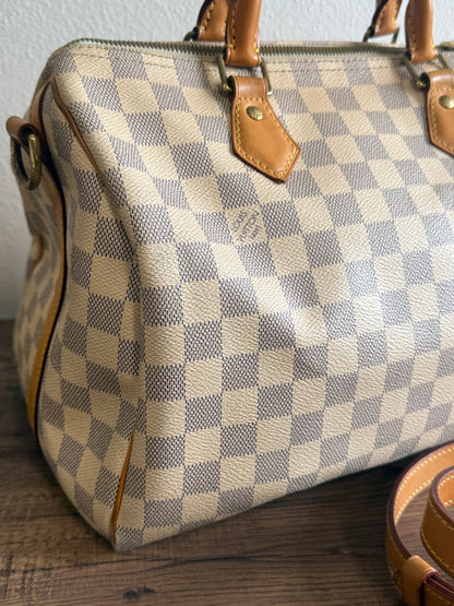 Louis Vuitton Speedy Bandoulière 30 in Damier Azur N41373