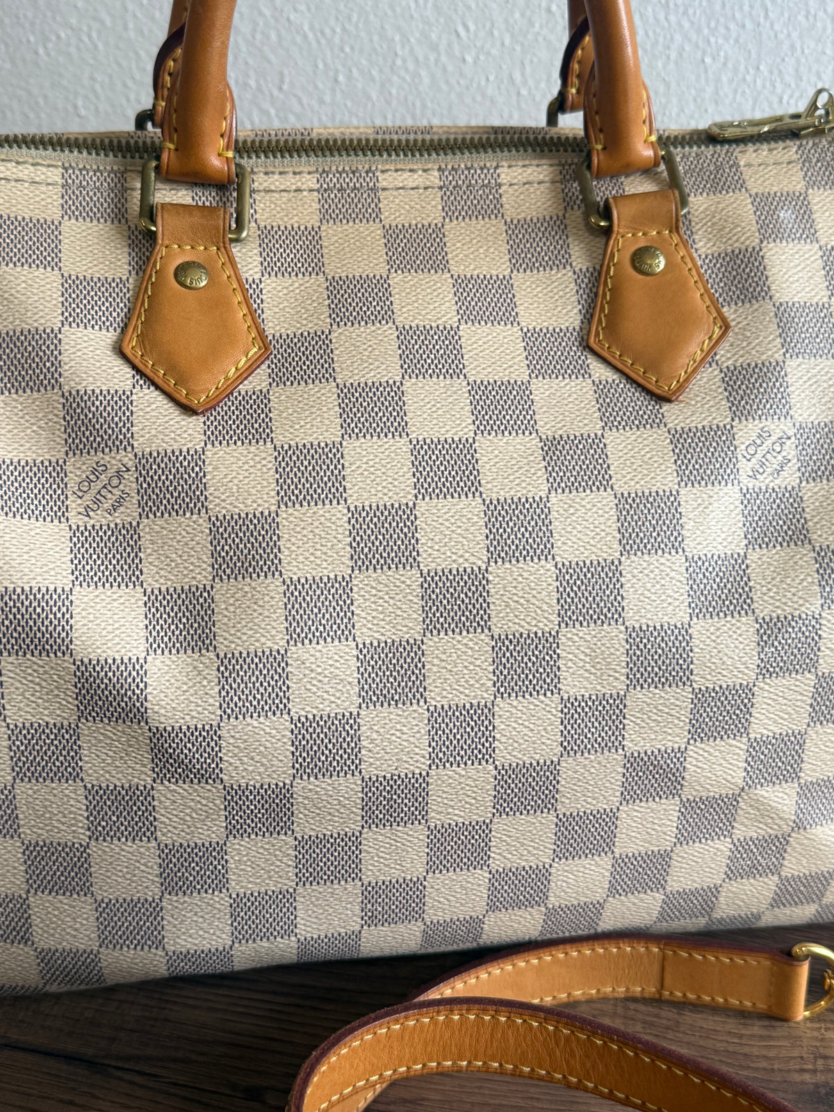 Louis Vuitton Speedy Bandoulière 30 in Damier Azur N41373