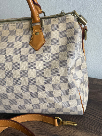 Louis Vuitton Speedy Bandoulière 30 in Damier Azur N41373