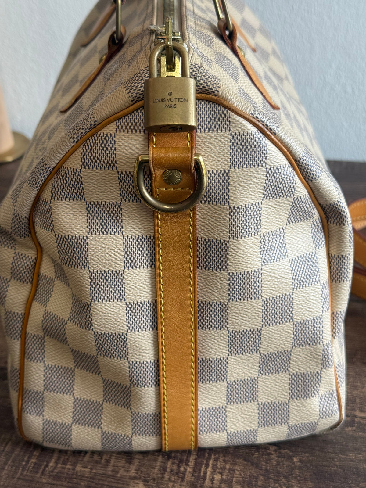 Louis Vuitton Speedy Bandoulière 30 in Damier Azur N41373