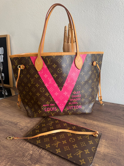 LOUIS VUITTON LIMITED EDITION NEVERFULL MM GRENADE V IN MONOGRAM PINK