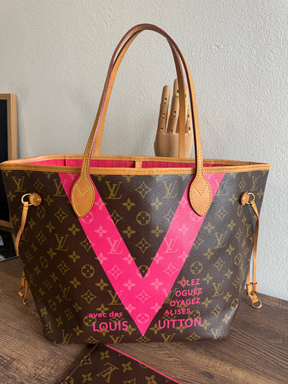 LOUIS VUITTON LIMITED EDITION NEVERFULL MM GRENADE V IN MONOGRAM PINK