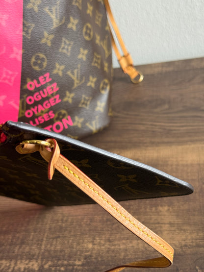 LOUIS VUITTON LIMITED EDITION NEVERFULL MM GRENADE V IN MONOGRAM PINK