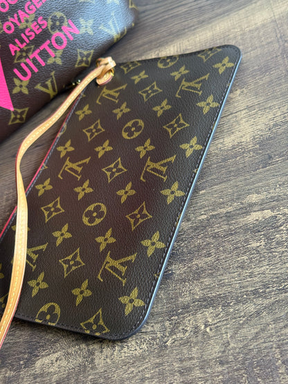 LOUIS VUITTON LIMITED EDITION NEVERFULL MM GRENADE V IN MONOGRAM PINK