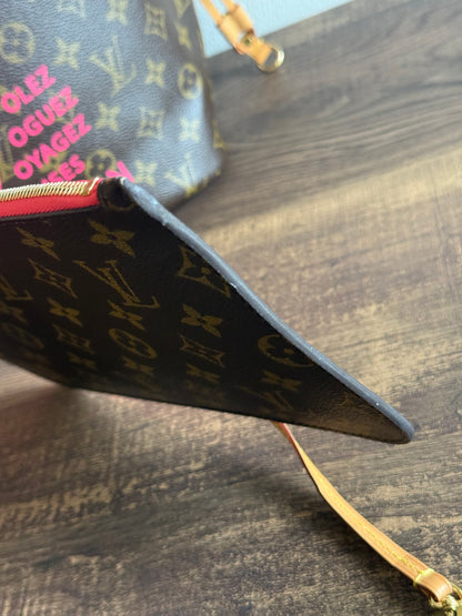 LOUIS VUITTON LIMITED EDITION NEVERFULL MM GRENADE V IN MONOGRAM PINK
