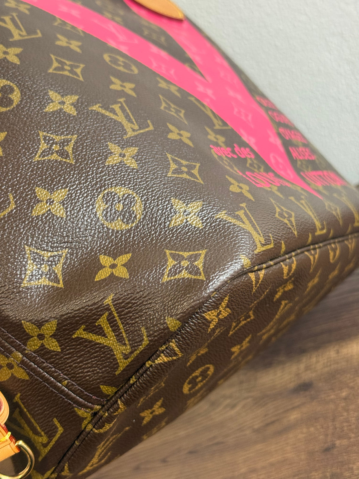 LOUIS VUITTON LIMITED EDITION NEVERFULL MM GRENADE V IN MONOGRAM PINK