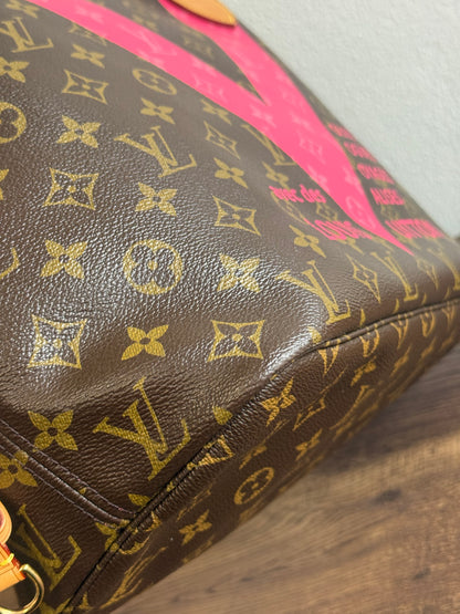 LOUIS VUITTON LIMITED EDITION NEVERFULL MM GRENADE V IN MONOGRAM PINK