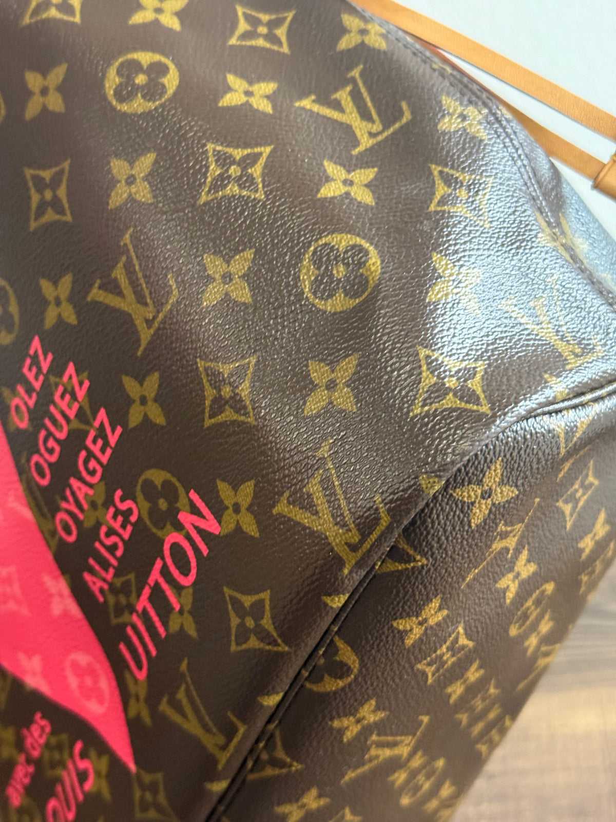 LOUIS VUITTON LIMITED EDITION NEVERFULL MM GRENADE V IN MONOGRAM PINK